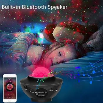 Colorat Cerul Înstelat Proiector Noapte Blueteeth USB Voice Control Music Player Copil Seară Romantică la Lumina Galaxy Lampa Proiector