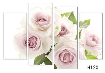 4 Bucata Set Floare Trandafir Pictura Ieftine Decor Acasă De Artă Contemporană Panza Printuri Modular Poze Transport Gratuit