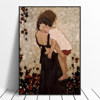 Celebrul Tablou Abstract Mamei Și Copilului, de Gustav Klimt Panza Pictura de Perete de Arta, Printuri de Imagine Pentru Camera de zi Decor Cuadros