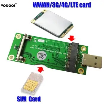 Mini PCI-E Adaptor USB cu SIM 8pini Slot pentru Card WWAN/LTE Suport Modul SIM 6pini/8pini Card Conector