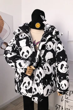 2020 Iarnă Sacou Nou Liber De Desene Animate Panda Hanorace Groase De Pâine Sacou Feminin Ins Harajuku Bf Student Sacou Din Bumbac