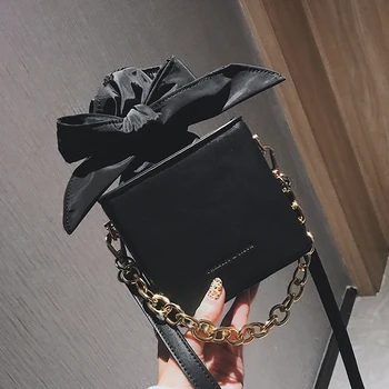 Femei Geantă de mână de Designer 2019 Noi de Moda de Înaltă calitate din Piele PU pentru Femei Tote sac Arc Lanț de Umăr geanta Messenger Mini Box saci
