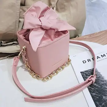 Femei Geantă de mână de Designer 2019 Noi de Moda de Înaltă calitate din Piele PU pentru Femei Tote sac Arc Lanț de Umăr geanta Messenger Mini Box saci