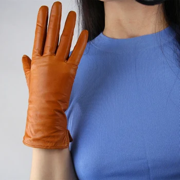 Moda din Piele Mănuși Doamnelor piele de Oaie Autentic Versiunea Europeană De Degetele Subțiri Garnitură de Cald Mănuși de Iarnă TB31