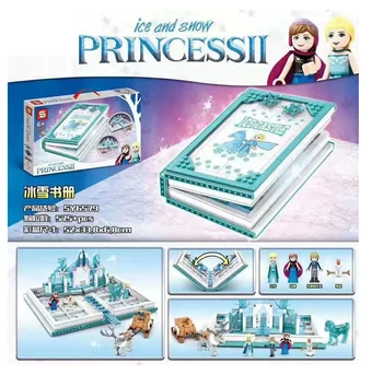 Prietenii Snow Queen Carte De Magie Printesa Cifre Transportul Blocuri Jucarii Pentru Fete Palatul Castelul De Gheata Cărămizi Copii Cadouri