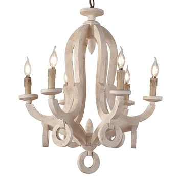 Dormitor candelabre de epocă din lemn de iluminat franceză suspensie lumini bucătărie în stil rustic accesoriu elegant de lumină de mese, sala foaier
