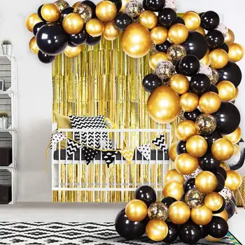 120pcs Aur Negru Balon Latex Arc 2021 Fericit Anul Nou Partidul Decor Vesel de Crăciun Decoratiuni pentru Casa Cadou de Crăciun