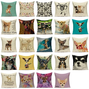 Yorkshire Față De Pernă Mașină Chihuahua Perne Caz Bed Home Decor Fețe De Pernă, Lenjerie De Animale Amuzant Câine PillowsCases Funda Cojin