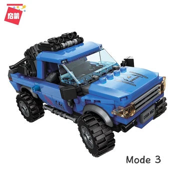 3in1 Creatorul Seriei Big Blue Dragon Camioane SUV Set DIY Model de Tehnica de Constructii Blocuri băiat Jucarii Pentru Copii Baieti Cadouri 389pcs