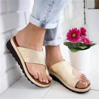 Moda Pentru Femei Pantofi Plat Sandale De Vara Femei Sandale Platforma Doamnelor Big Toe Sandale Pentru Femei Pantofi Ortopedici Femei Flip Flop