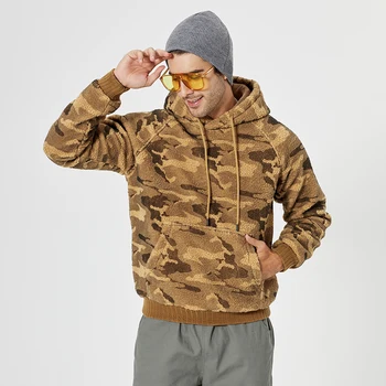 Camuflaj Hanorace Fleece Mens 2020 Iarna Noi Cald Gros cu Gluga Trening Casual, Jachete de Moda Streetwear Hoody pentru Barbati