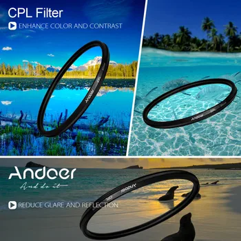 Andoer 49mm Lentilă aparat de Fotografiat Digital Slim CPL Polarizor Circular de Polarizare Filtru de Sticlă pentru Canon Nikon Sony DSLR aparat de Fotografiat Lentilă Filtru