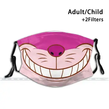 ChesherCat Design Personalizat Pentru Adult Copii Anti-Praf, Filtru Diy Cute Print Lavabil Masca Alice