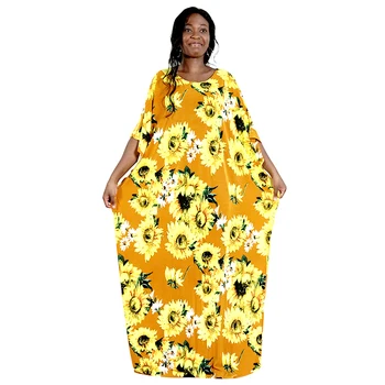 Ankara Print Floral 2020 Femme Roba Tradițională Africană Rochii pentru Femei Plus Dimensiune Rochie Lunga Dashiki Bazin Haine