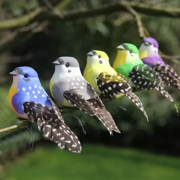 12Pcs Păsări False Lightweigt Creative Păsări Artware Păsări Recuzită Simulat Păsări pentru Gradina