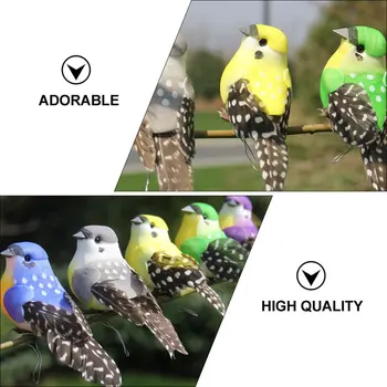 12Pcs Păsări False Lightweigt Creative Păsări Artware Păsări Recuzită Simulat Păsări pentru Gradina