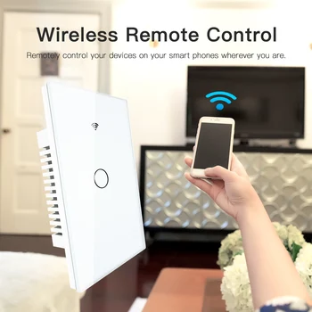 RF433 WiFi Perete Inteligent Touch Comutator Fără Fir Neutru Nevoie de Smart Singur Fir, Comutator de Perete Lucra cu Alexa de Start Google 170-250V