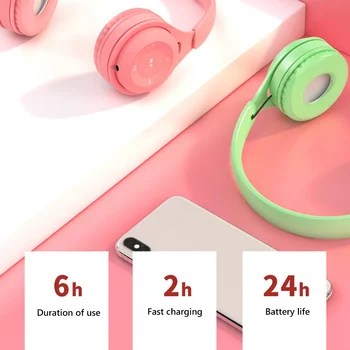 2020 Colorfuls căști setul cu Cască fără Fir căști Stereo setul cu Cască Bluetooth cu Microfon Suport TF Card Telefon Copii Cadou