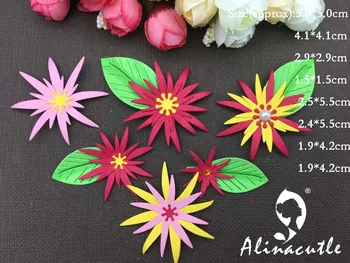 AlinaCraft TĂIERE de METAL MOARE taie 10pc florale flori frunze grădină Scrapbooking mor ambarcațiuni de hârtie album carte pumn de cuțit de artă cutter