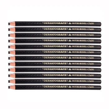 Japonia Alb Negru Dermograph Mitsubishi 7600 UNI Moale Creioane Colorate pentru Microblading Tatuaj Sprancene Marker Vopsea Creion 12buc