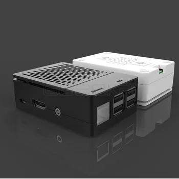 GeeekPi ABS Negru / Alb Capac Caz Cabina de Coajă Cutie + radiatoare + Ventilator de Răcire pentru Raspberry Pi 3 B+ Plus / 3 B / 2 B