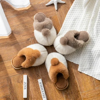 Iarna Copii Papuci De Casă Toddler Girls Animal Iepure Flip Flop Mamă De Pluș Tobogane Copii Baieti Pantofi De Interior Cald Casa De Copii Pantofi