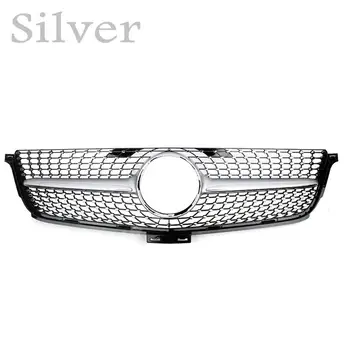 Față de Curse Piese Bara Grila Capac Superior Pentru Mercedes-Benz ML W166 Clasă 2012 2013 Diamant GTR Negru Argintiu