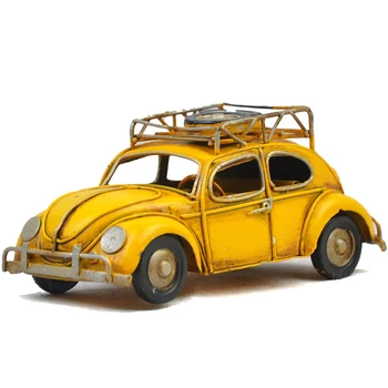 Retro fier vechi model de masina jucărie acasă magazin de decoratiuni model de afișare fotografie elemente de recuzită de colectare mini beetle anvelope versiune