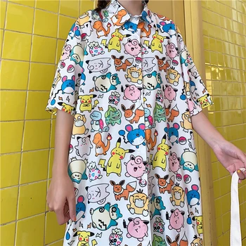 Noi De Vara Tricouri Femei Harajuku Desene Animate Tricouri Largi Graffiti Tricouri Imprimate Epocă Animal Mic, Camasi Cu Maneca Lunga Femei