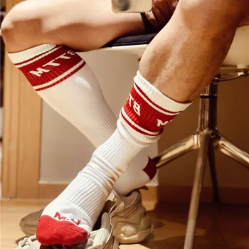 Șosete Bărbați Calcetines Skarpetki Nailon Dungă Scrisoare de Sport Tub Lung de Fotbal Șosete Meias Compresie Sosete absorbant de Sudoare