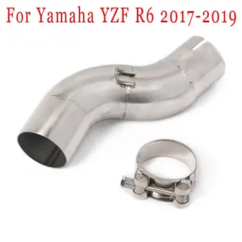 Evacuare motocicleta YZF R6 centru tub tija de legătură tub de evacuare din otel inoxidabil centru tub potrivit pentru 2017-2019