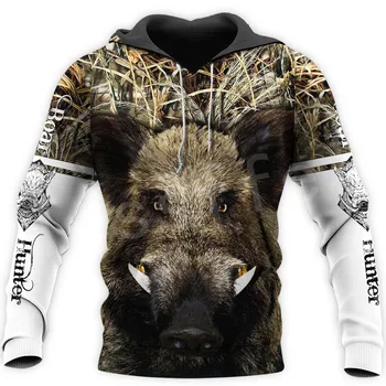 Tessffel mai Noi Boar Hunter Animal de Vânătoare Camuflaj Tatuaj 3DPrint Pulover Newfashion streetwear Zip/Bluze/Hanorace/Jacheta N-2