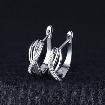 JewelryPalace Infinity Cubic Zirconia Clip Cercei Argint 925 Cercei Pentru Femei Fete Coreea Cercei Moda Bijuterii