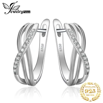 JewelryPalace Infinity Cubic Zirconia Clip Cercei Argint 925 Cercei Pentru Femei Fete Coreea Cercei Moda Bijuterii