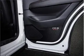 Fibra de Carbon din piele, usa anti-kick pad tampon de protectie Pentru Mazda CX-5 2017 2018 2019 a Doua generație de styling Auto