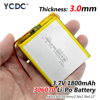 306070 3.7 V 1800mAh baterie Reîncărcabilă li-Polimer Baterie Pentru PSP, PDA, GPS DVR E-Book Tablet PC Power Bank Wexler Carte E6005 356070