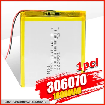 306070 3.7 V 1800mAh baterie Reîncărcabilă li-Polimer Baterie Pentru PSP, PDA, GPS DVR E-Book Tablet PC Power Bank Wexler Carte E6005 356070
