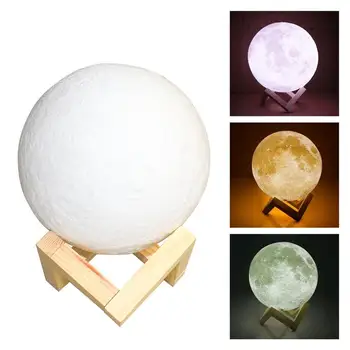 Lumina de Noapte LED 3D de Imprimare Luna Lampă Reîncărcabilă Schimbare de Culoare Touch Luna Lampă pentru Copii Luminile Lampa de Noapte pentru Acasă de Crăciun