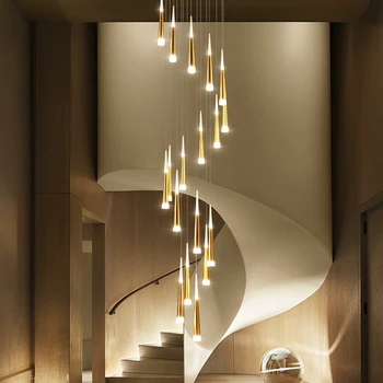 LED Inel Candelabru Lampă camera de zi Dormitor Bucatarie scara candelabru de Iluminat de Interior Decor acasă timp de scara candelabru