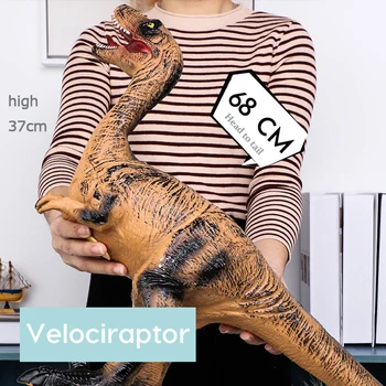 68CM Modelul Dinozaur Jucărie de Dimensiuni Mari Tyrannosaurus Rex Moale Marionete Velociraptor Jurassic Lumi Shark Parc de Dinozauri de jucărie pentru Copii