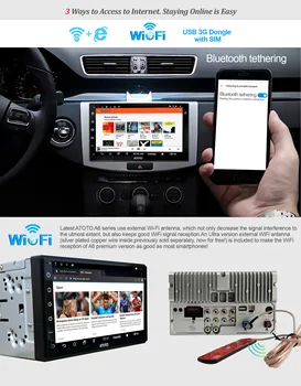 ATOTO A6 2 Din Android GPS Auto Stereo Player/2x Bluetooth/A6Y2721PR-G/Gest Mâinile Operațiune /Indash Dublu din Radio/USB WiFi