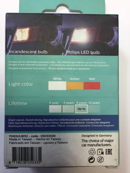2 Pc-uri pentru Philips w21w T20 wx3x16d 12v 6000K LED Alb de lumină de avertizare (original) 