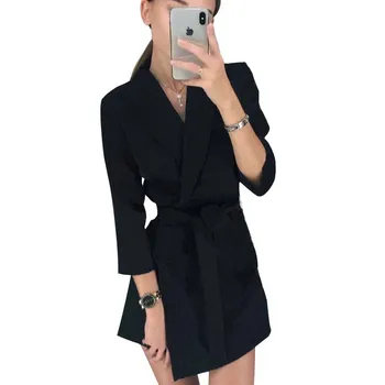 2020 Toamna Iarna Blazer Mini-Rochie Pentru Femei Cu Maneca Lunga Plus Dimensiune Birou Elegant Cu Dungi Rochii De Moda De Epocă Rochie Casual