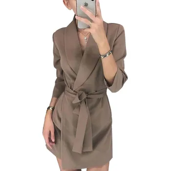 2020 Toamna Iarna Blazer Mini-Rochie Pentru Femei Cu Maneca Lunga Plus Dimensiune Birou Elegant Cu Dungi Rochii De Moda De Epocă Rochie Casual