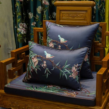 DUNXDECO față de Pernă Perna Decorativa Cazul Modernă Chineză Tradițională Flora Pasăre de Lux Broderie Coussin Canapea Scaun Decor