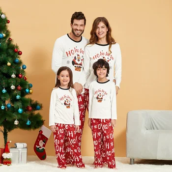2020 Nouă Familie de Craciun Set de Pijama Cerb de Imprimare pentru Adulți Femei Copii Xmas Familie de Potrivire Haine de Familie Sleepwear Uite Haine set