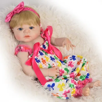 23 Inch Vânzare Fierbinte 57CM Realiste Renăscut Papusa Plina de Silicon Corpul Real în Căutarea Fată Nou-născut Copii Păpușă Jucărie Pentru Copii, Cadouri de Ziua