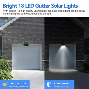 18 LED-uri de Energie Solară Amurg până în Zori de Lumină în aer liber, Curte, Gradina Lampă de Perete rezistent la apa