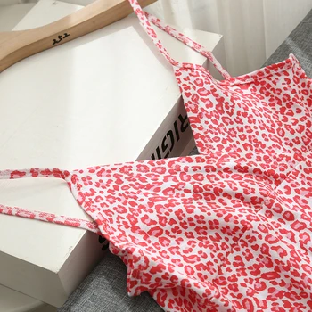 Slim gilrs dulce leopard rochie midi de vară 2020 moda doamnelor moale bomba curea de rochii de drăguț de sex feminin rochie eleganta pentru femei chic