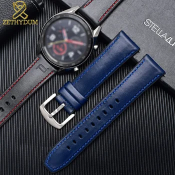 Autentice din piele de curea de ceas pentru Huawei watch GT Vis Magie ceas 2pro curea 22mm ceas brățară de cauciuc jos banda albastra